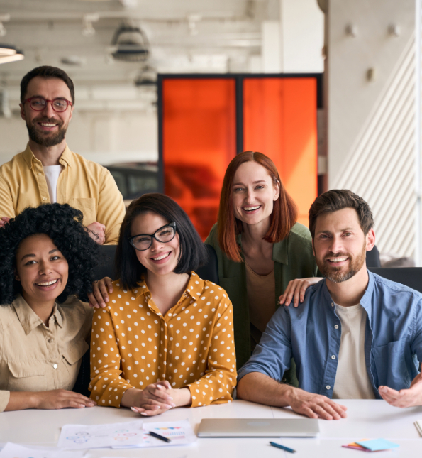 team of employees sitting