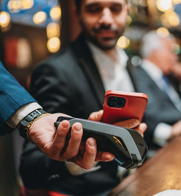 Man paying with his phone