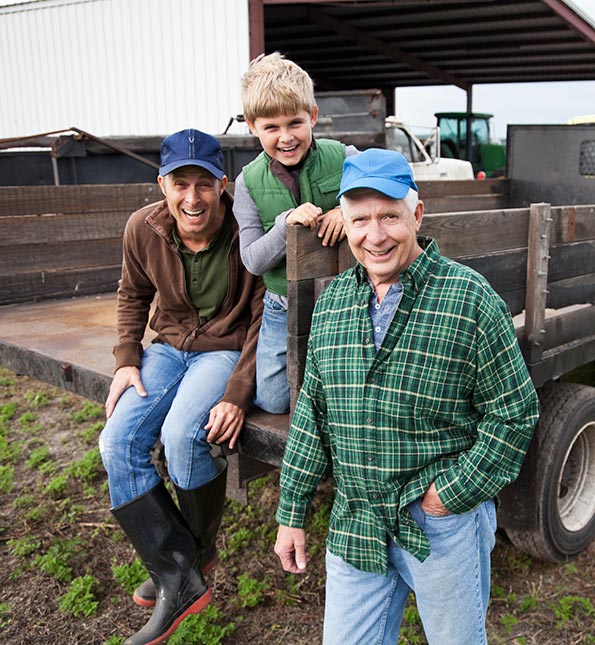 Three generation farm family.